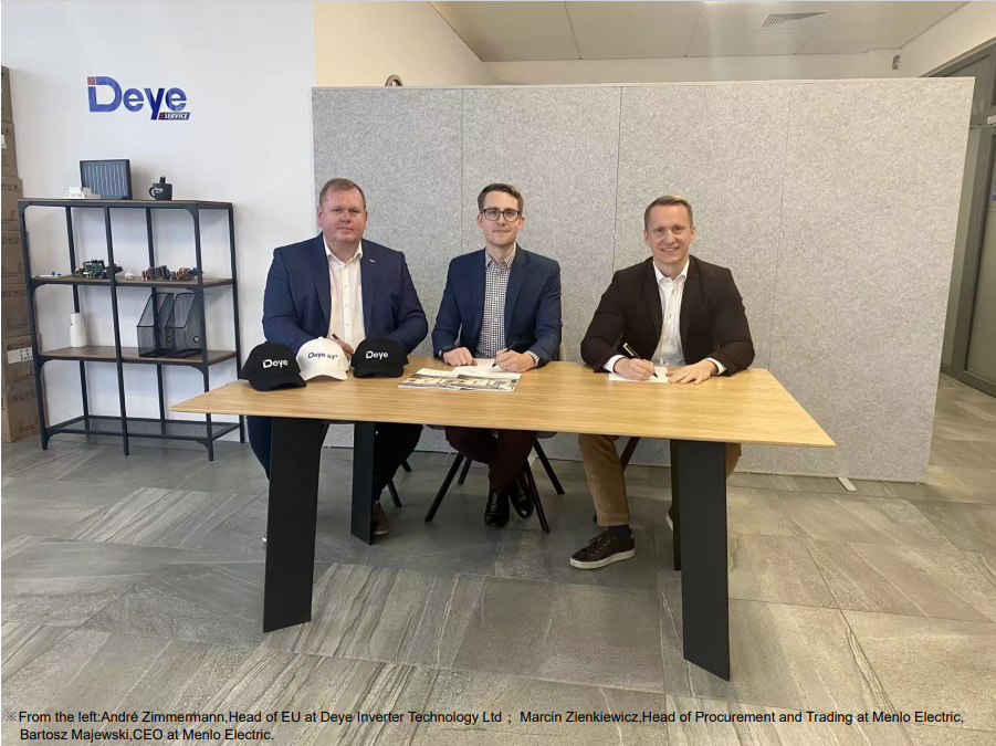 Deye Inverter podpisał umowę o współpracy biznesowej z Menlo Electric